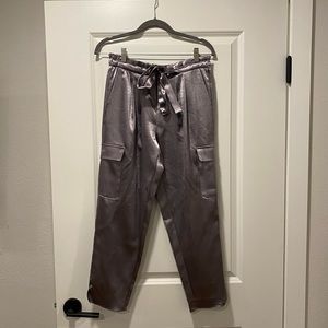 Silver silk joggers